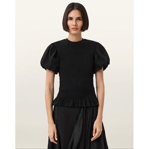 Allsaints NWT Dael smocked blouse